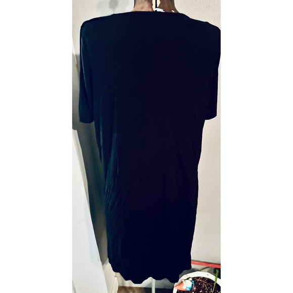 PINK BLUSH black button front short‎ sleeve tunic top XL - Picture 2 of 4